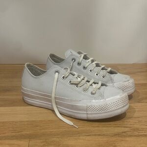 Classic Low-Top Lace-Up Sneakers in White